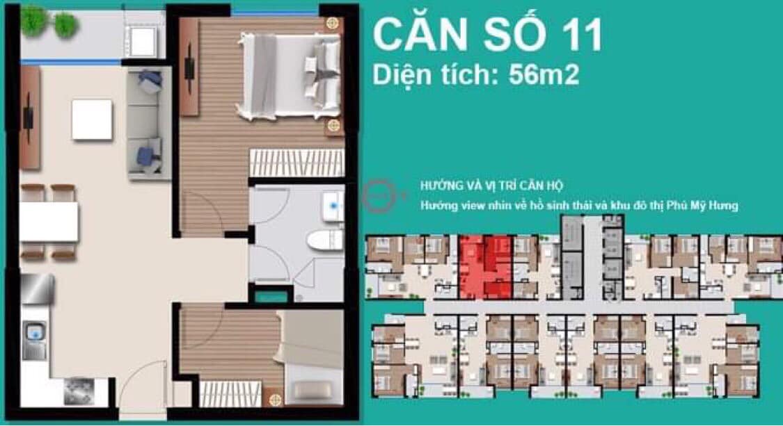 Bán căn hộ Q7, An Gia Riverside , 47.6m2, Phú Thuận